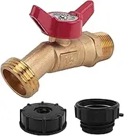 Aswalling IBC Tote Fitting,275-330 Gallon IBC Tote Tank Adapter Fine Thread Tote Valve,Lead-Free Brass Hose Faucet Valve Tool