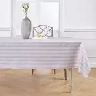 Stripe Linen Tablecloth - Pink and White, 100% Pure Linen Easter Tablecloth 6...