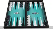 Manopoulos 19-inch Turquoise Geometric Shapes Backgammon Set for 2 Players, Age 10+