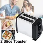 2-Slice Electric Toaster Automatic Crumb Tray 700W Stainless Steel Toaster Bread