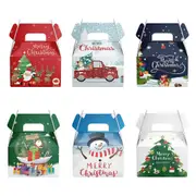 6pcs Christmas Candy Gift Box Merry Christmas Gift Box White Cardboard Snowflake Wrapping Boxes Christmas Decor