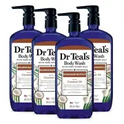 Dr Teal's Body Wash with Pure Epsom Salt, with Coconut Oil, 24 Fl Oz (Pack of 4)