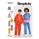 Simplicity Sewing Pattern 9394 Boys Girls 4-14 Oversized Hoodies Pants Top