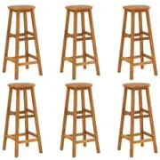Bar Stools 6 pcs Solid Acacia Wood