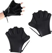 Silicone Swimming Gloves, Adjustable Woven Swimming Gloves, Non-Slip Swimming Hand Paddles, Unisex Five Finger Water Gloves, Swimming Accessories for Training, Surfing, Diving