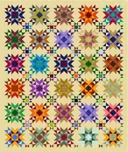 QUINTESSENTIAL STARS - 87" x 73" - Quilt-Addicts Pre-cut Patchwork Quilt Kit`