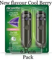 Nicorette Quickmist COOL BERRY 1mg Spray 2x150ml of 6Pk Expiry 2027
