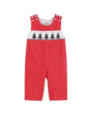 Lil Cactus Christmas Tree Smocked Overall