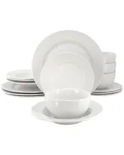 Elama Soyer 16pc Textured Design Porcelain Dinnerware Set