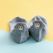 Cat Embroidered Socks Blue - One Size