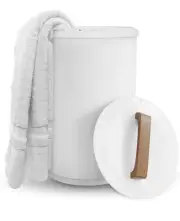 SAMEAT Heated Towel Warmers for Bathroom Large Towel Warmer Bucket, Wood Handle