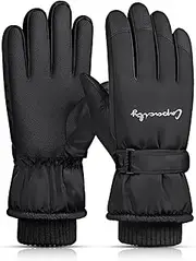 [xyzmilz] Women's Ski Gloves Waterproof Warm Winter Gloves Touchscreen Thermal Gloves Windproof Gloves for Bicycle Riding Running Skiing