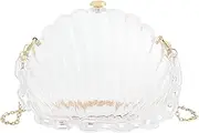 [Zeph Hosea] Women Seashell Evening Bag Purse Mermaid Chain Strap Clutch Handbag Shoulder Bag