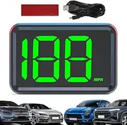 Portable Digital Display Car Speedometer – 3.2-Inch LED Screen Speed Tracker for Dashboard Use | Plug-in HUD Device with Auto Power, Compact Velocity Gauge for, Driving Alert, Road Safety Gear
