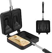 Press Sandwich Maker Double Sided Sandwich Grill Pan 2 Compartment Sandwich Pan Non-Stick Grilled Cheese Maker with Handle Non-Stick Sandwich Toaster for Home Kitchen
