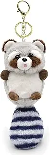 [Yienning] Plush Keychain,Soft Plush Raccoon Keychain,Animal Pendant Keychain Stuffed Raccoon Hanging Ornament Bag Key Chain