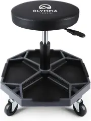 Adjustable Hydraulic Rolling Mechanics Stool with with Removable Tool Tray, 300L