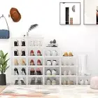 8PCS Shoe Storage Box Organiser Stackable Cabinet Plastic Boxs Display Case