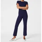 SPANX SPANXsmooth PerfectFit Ponte Kick Flare Pant Lapis Navy Blue Sz S {R40}