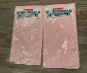 NEW (2) Jumbo Book Cover Stretchable Textbook Binder Cover 10.5"x11.5" Baby Pink