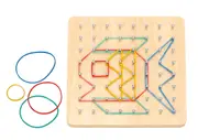 Tooky Toy Creative Rubber Band Geoboard Pattern Puzzle Problem Solving Game 3+
