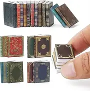 Odoria Dollhouse Vintage Books Miniature: 24Pcs 1/12 Scale Victorian Notebooks for Antique Library Office - Mini Bulk Book Paper School Supplies for Craft, Style A
