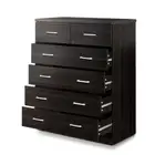 NNEDSZ Tallboy 6 Drawers Storage Cabinet - Walnut