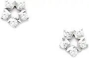 [JewelryWeb] 925 Sterling Silver Rhodium Plated CZ Simulated Diamond Small Star Screw Back Earrings 7x7mm Stud Earring for Women