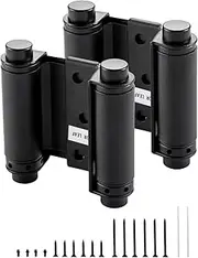 3" Double Action Spring Hinge,Self Closing Swinging Door Hinge,HOME MASTER HARDWARE Saloon Door Hinges Dual Swing with Screws,Matte Black,2 Pack