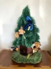 RARE FOLKMANIS SEQUOIA TREE PLAYSET Finger Hand Puppet W/ 6 Animals Pretend Play
