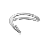 Culturesse Solana Finger Lock 4.3cm Open Ring Rhodium Plating Sterling Silver