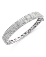 Bloomingdale's Fine Collection Diamond Pave Bangle Bracelet in 14K White Gold, 5.0 tcw