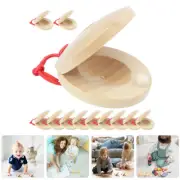 12 Pcs Wooden Castanets Child Instrument for Kids Finger Percussion Instruments