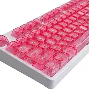 Snblzhef Transparent Jelly Keycap Set 115 Key Custom Pink Key Cap Artisan Mechanical Keyboard MX Switch Point Keycap