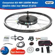 48V 1500W 27.5" Electric Bicycle Motor Conversion Rear Wheel EBike w/LCD Meter
