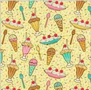 Dollhouse Miniature Wallpaper Ice Cream Shop Yellow- Itsy Bitsy Minis 1:12 Scale