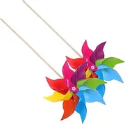 COOPHYA 2pcs Colorful Wind Spinners Garden Decorations Durable Windmills for Fun Outdoor Ornaments for Parties Events with Leaves