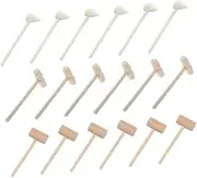 Toddmomy 24Pcs Wooden Hammers Mini DIY Hammer for Crafts Cake Decoration Safe Material for Hand Eye Coordination Development