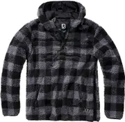 Brandit Teddyfleece Worker, hoodie , color: Black/Grey , size: XL