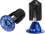 uxcell Bar End Plugs Aluminum Handlebar End Caps Bike Plugs 0.7oz Expanding Locking for MTB Road BMX Fixed Gear Bike, Blue