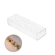 Clear Acrylic Flower Vase Rectangular Floral Centerpiece For Dining Table(with Light) 18 holes S
