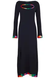 Olivia Rubin Mara Cut-out Ribbed-knit Maxi Dress - Black - XL (UK16 / XL) XL (UK16 / XL)