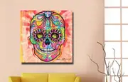 Sugar Skull Stretched Canvas Print