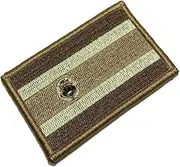 [BR44] BP0201V04 Costa Rica Flag Embroidered Patch Gold Border Uniform Kart Kimono, Hook Fasteners Attach to Tactical Hats and Gears