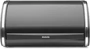 Brabantia Roll Top Bread Bin – Compact Countertop Storage Box with Flat Top, Durable Steel Design for Bread, Bagels, Rolls – Medium Size – Matt Black