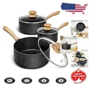 Triple-Layer Nonstick Granite Cookware Set - Effortless Cooking Experience