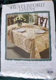 Waterford Linens Kingscourt Tablecloth 70 X 104 Oblong Gold / Ivory New
