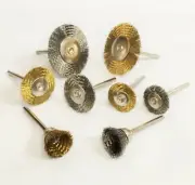 Mini Steel Brass Wire Brush Wheel Polishing Wheels Set For Rotary Tools 24-Pc