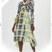 TOPSHOP | Obsession Mixed Check Print Midi Skirt size 2