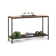 Lirash Hallway Console Table with 2 Shelves and Distressed Wood Top